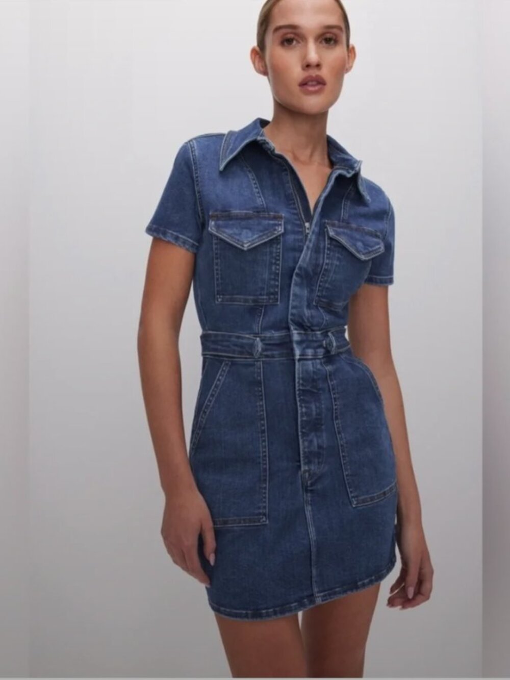 Good American Fit For Success Denim Mini Dress
